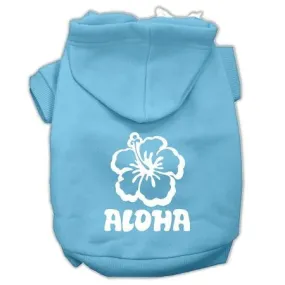 Aloha Flower Screen Print Pet Hoodies Baby Blue Size XXXL (20)