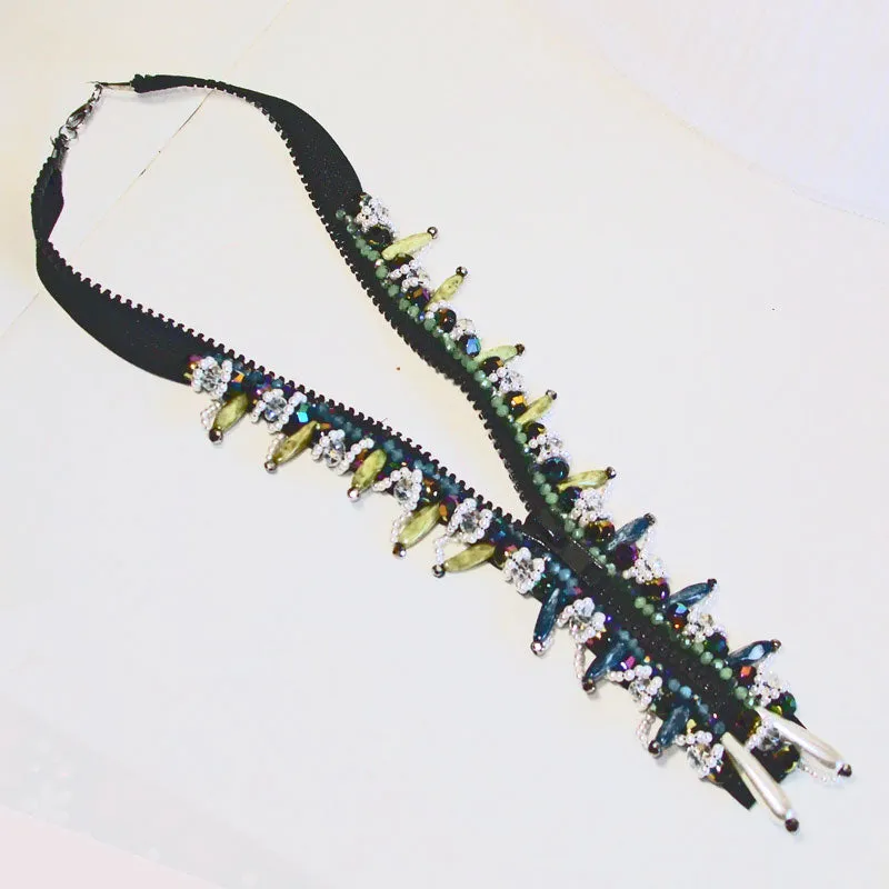 Carmella, Beaded Zipper Necklace