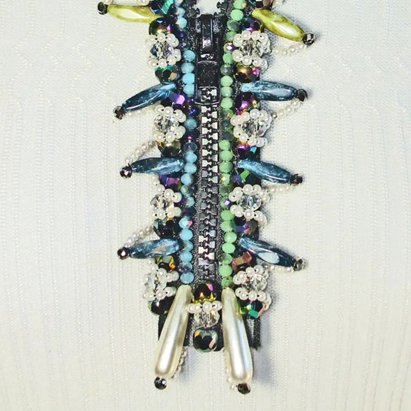 Carmella, Beaded Zipper Necklace