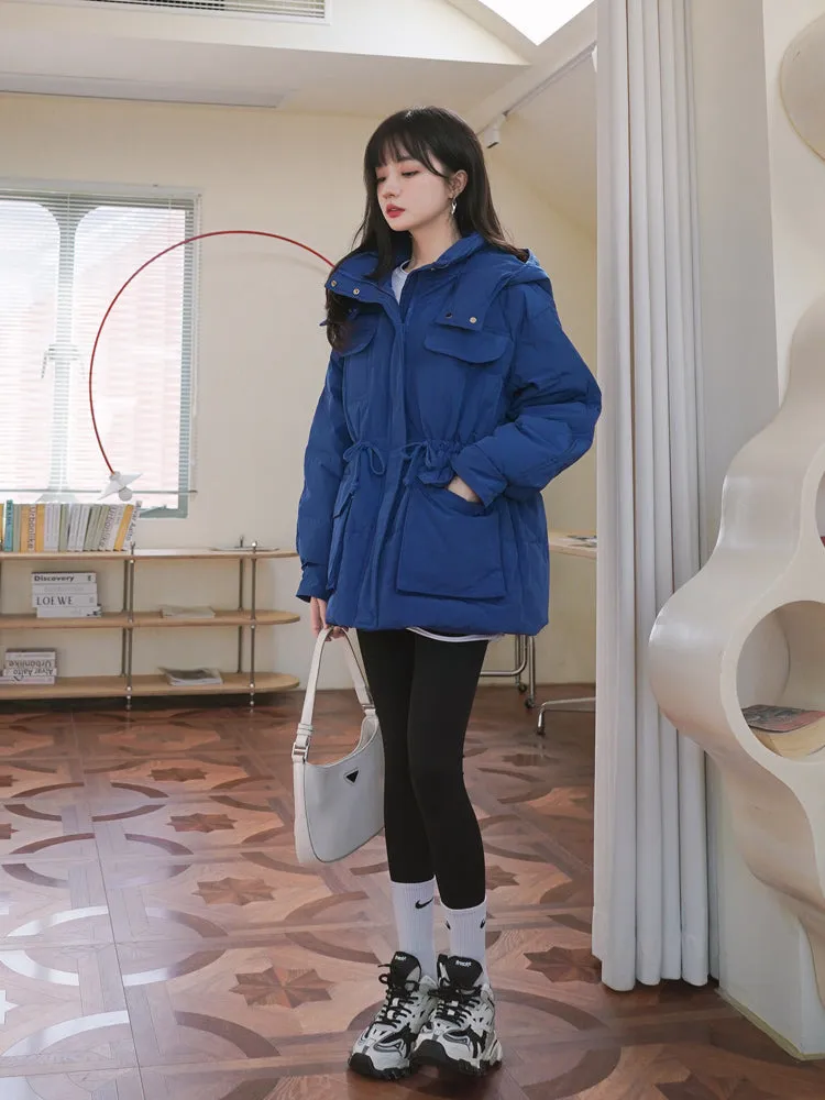 Gillian Blue Hooded Down Puffer Coat