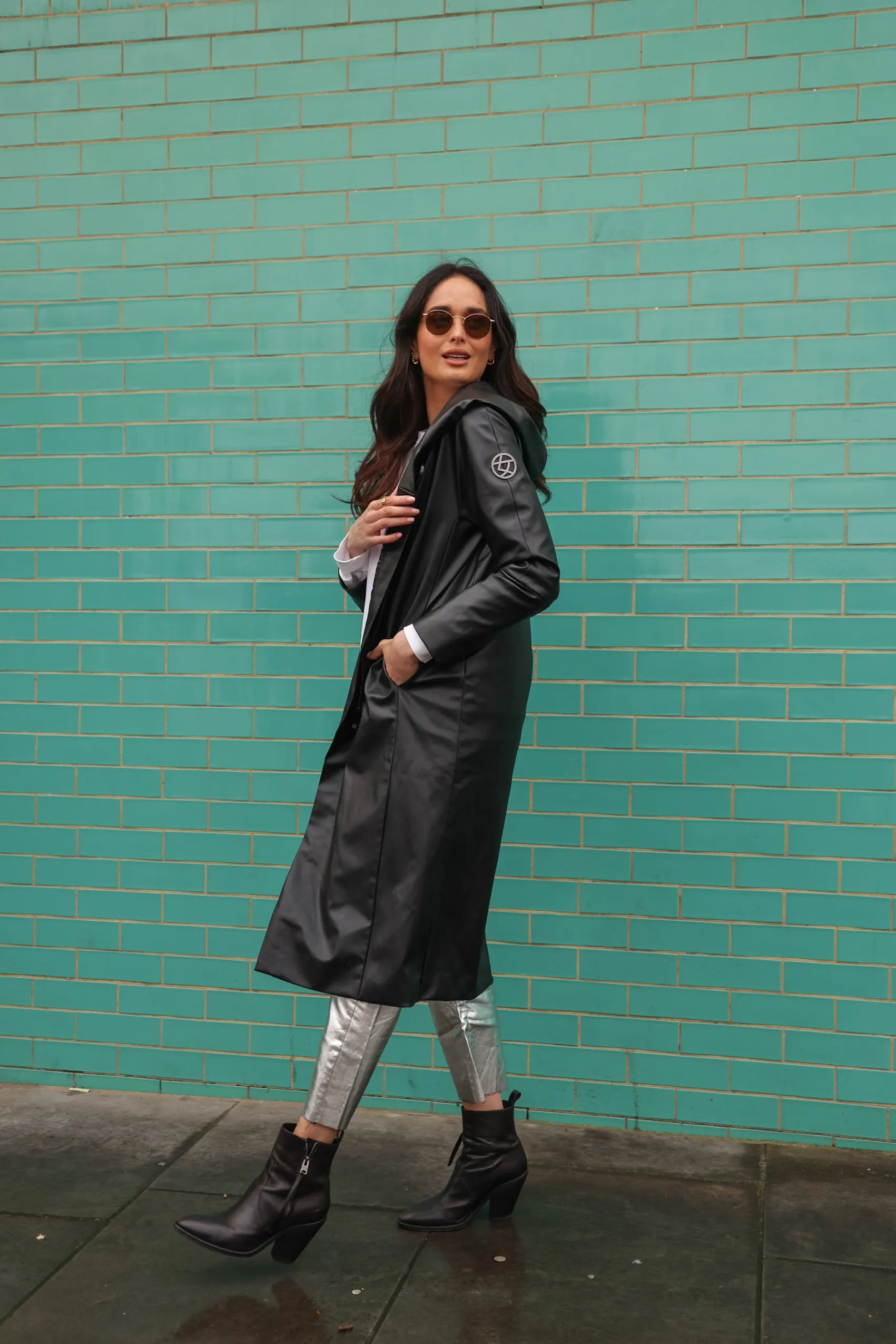 LANSDOWNE recycled vegan leather long coat