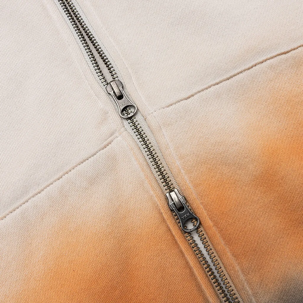 Spray Dyed Zip Thru Hoodie - Grey Dyed
