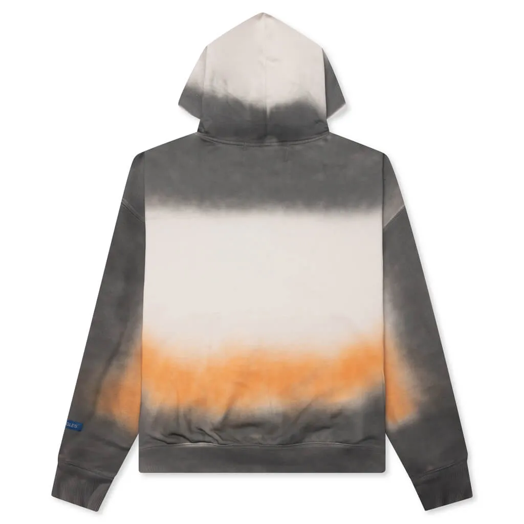 Spray Dyed Zip Thru Hoodie - Grey Dyed